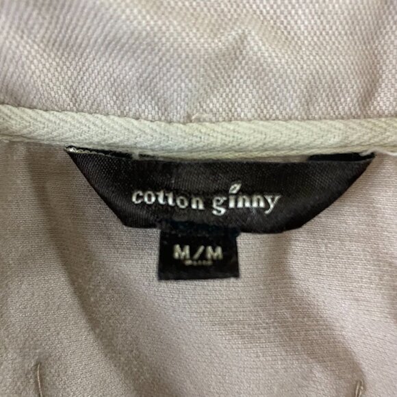 Cotton Ginny Heavy Canvas Beige Button Up Shirt Jacket Women's Size Medium - Picture 5 of 9